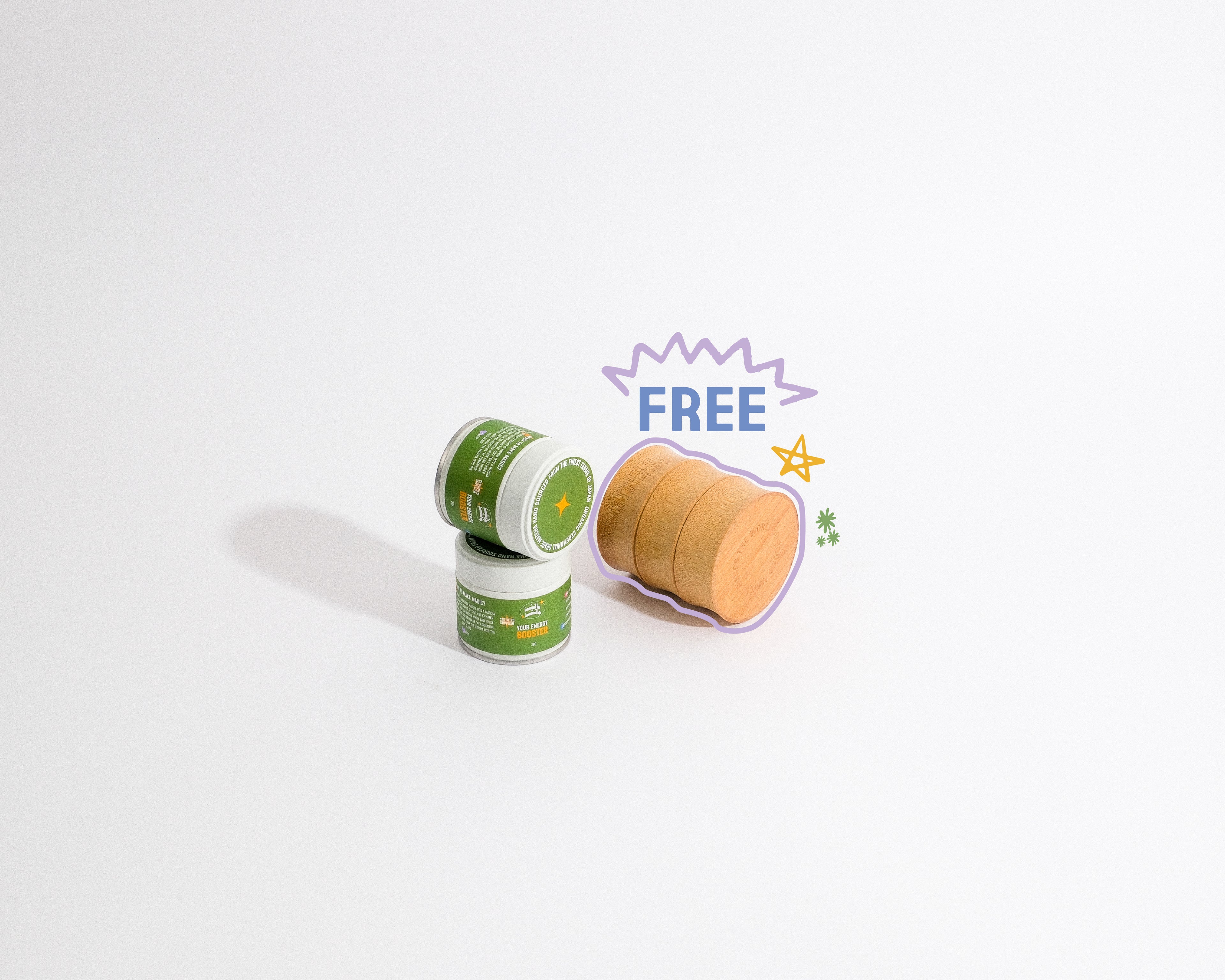 2 Organic Tins (Free Bamboo Caddy)