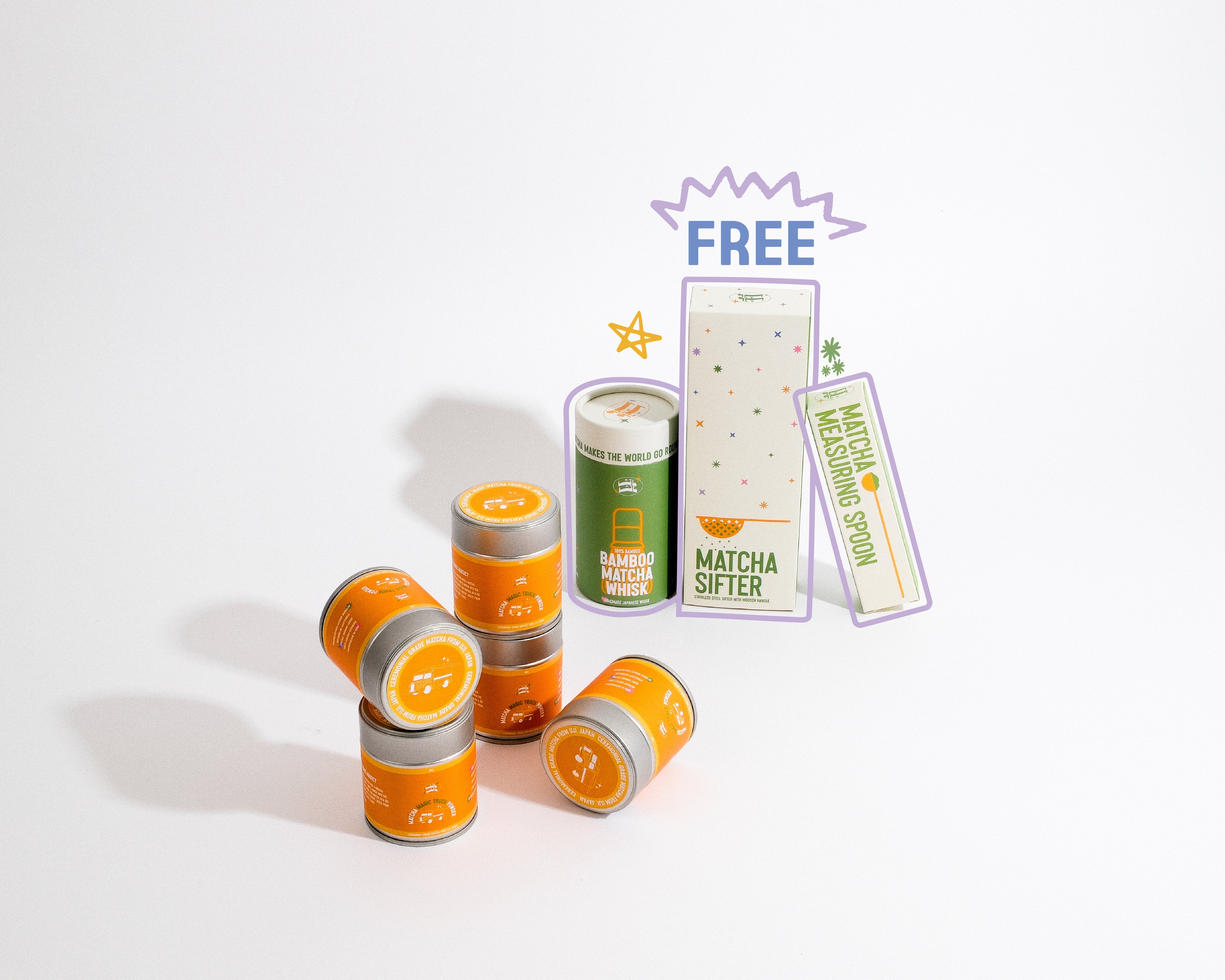 5 Uji Tins (5 x 40g) (Free Whisk, Sifter & Spoon)
